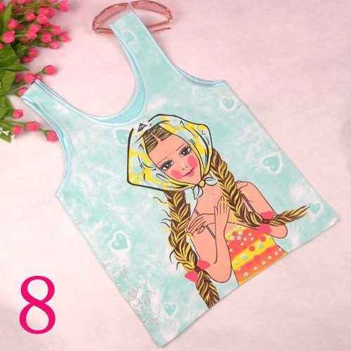 2012 Newest Cartoon Cute Vest Girls Summer Tank Top Free shipping