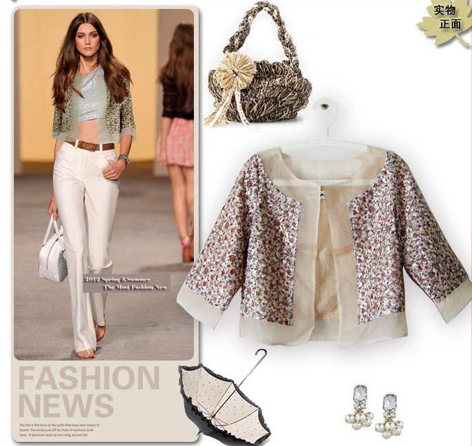 2012 Newest Designer Organza woman shawl embroidery cotton small jackets ,Fashion Printing Floral Ladies Short Outwear S-XL