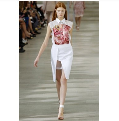 2012 Newest europe style slim dress, noble flower silk summer dress, S M L free shipping
