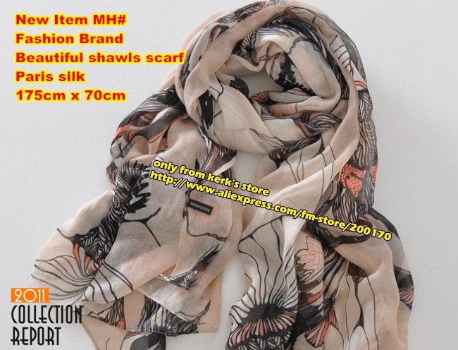 2012 NEWEST Fashion shawls scarf, ladies shawls scarf, can be MUSLIM HIJAB, 100% Paris silk, 175cm x 75cm, Fashion deisgn,MH