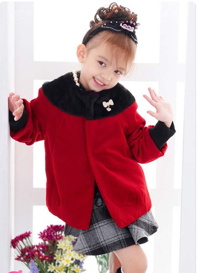 2012 Newest kids baby Winter cotton-padded clothes girls thicken fur Warm coat with cap baby jackets,5 pcs/lot,Free Shipping