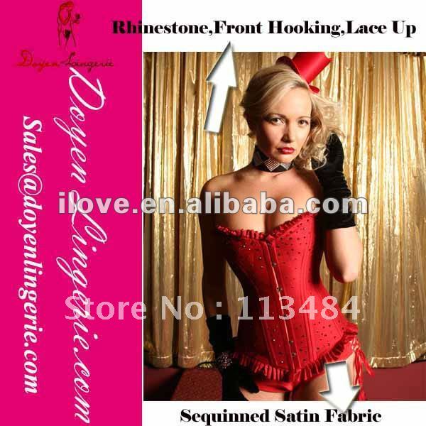 2012 Newest Sequin Rhinestone Bustier Top Big Women Corset DH804