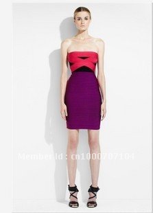 2012 Newest style bandage dress, Max Ariza cooktail dress,Free shipping,nightwear dress,Purple