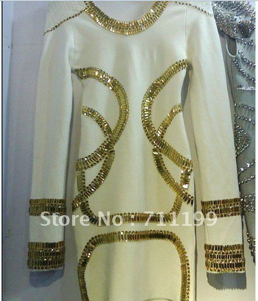 2012 newest style Max Ariza , Full White dress,HL bandage dress,nightwear ladies ,evening dress ,Free shipping