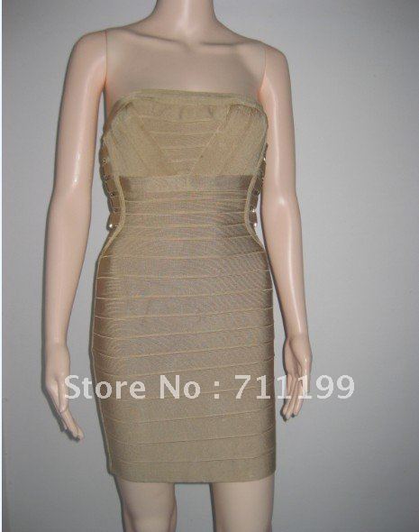 2012 newest style Max Ariza ladies dress,Beige skit,HL bandage dress,nightwear ladies ,ceremony dress,Free shipping