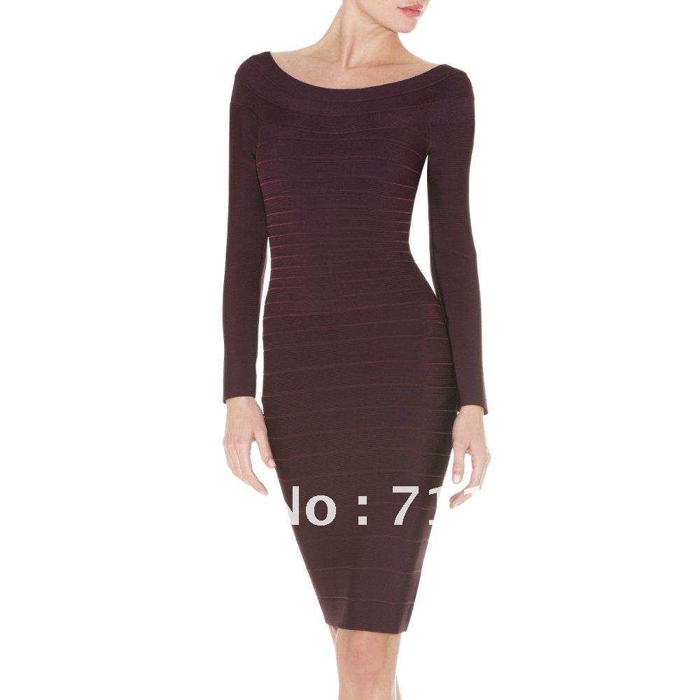 2012 newest style Max Ariza ladies dress purple long sleeve skirt,HL bandage dress,boob tube top ,evening wear,Free shipping