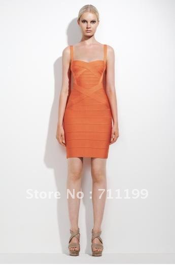 2012 newest style Max Ariza ,Orange Fashion bandage dress,HL bandage dress,nightwear ladies,evening dress ,Free shipping