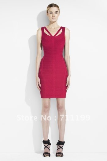 2012 newest styleMax Ariza ,Red Spaghetti Strap dress,HL bandage dress,nightwear ladies,evening dress ,Free shipping