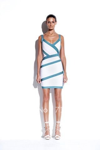 2012 newest styleMax Ariza ,white  stripe Fashion bandage dress,HL bandage dress,nightwear ladies,evening dress ,Free shipping