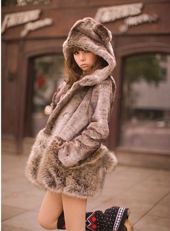 2012 Newest VIVI Faux Fur Thicken Cute Teddy Bear Coat Jacket For Winter FREE SHIPPING
