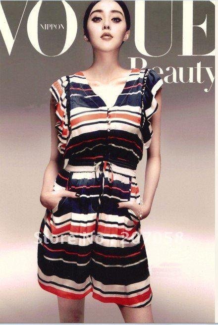 2012 newly fashion navy wind silk blends jumpsuit & ladies' stripe rompers