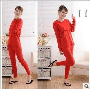 2012 nwe korea pullover maternity underwear suit pregant woman intimate nursing suits lactation clothes maternity long johns