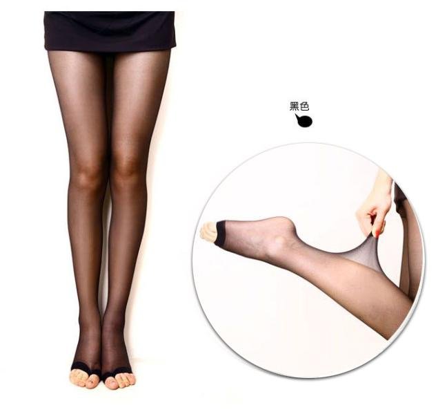 2012 Nylons fashion sexy black pantyhose prevent off silk exposed toes stockings