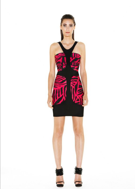 2012 o-neck HL black and red evening dress spaghetti strap Jacquard bandage wedding dress fashion women's skirt
