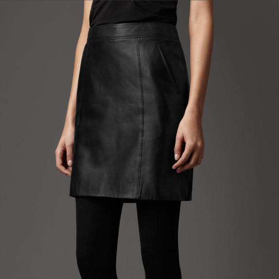 2012 OL outfit fashion a slim hip PU water washed leather plus velvet leather skirt
