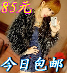 2012 ostracods wool noble elegant vintage long blended-color short design wool faux short jacket