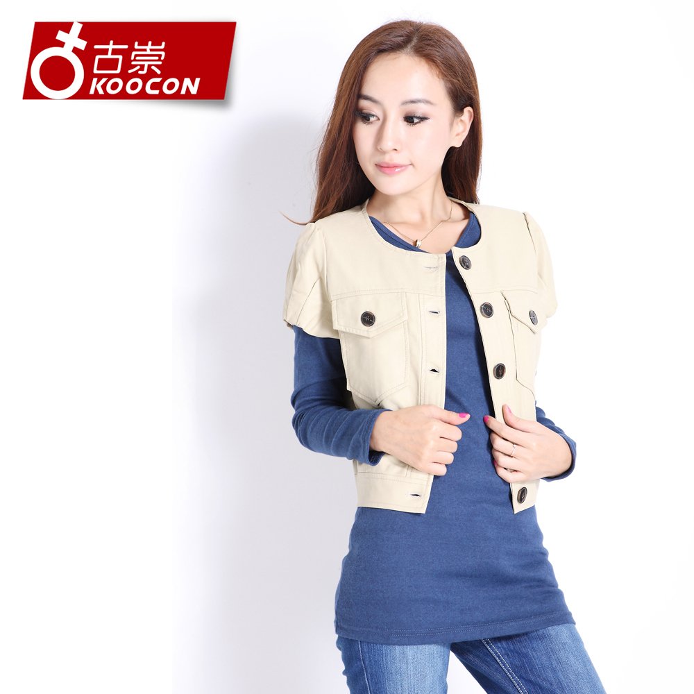 2012 outerwear female slim small leather clothing autumn short design blazer Women casual coat jacket trend