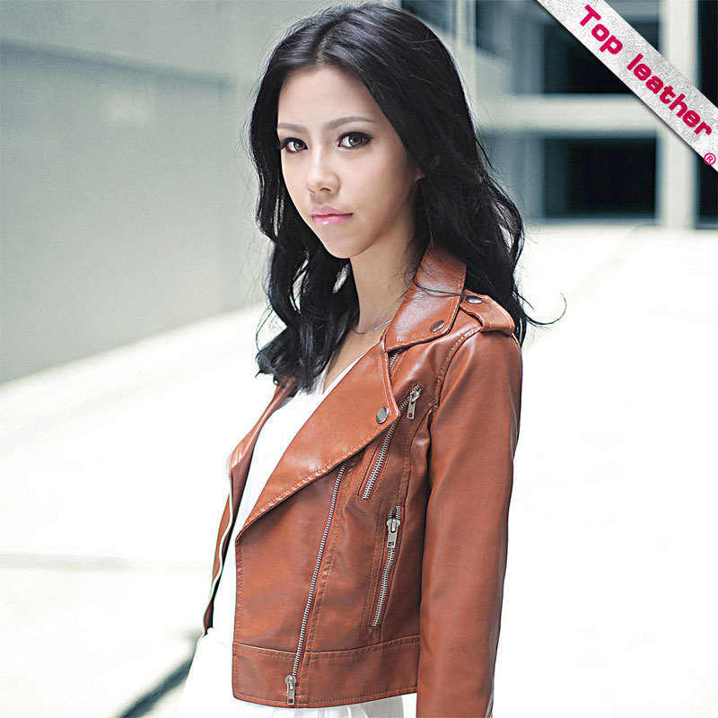 2012 outerwear slim small leather clothing women's short design outerwear 6017 free shipping