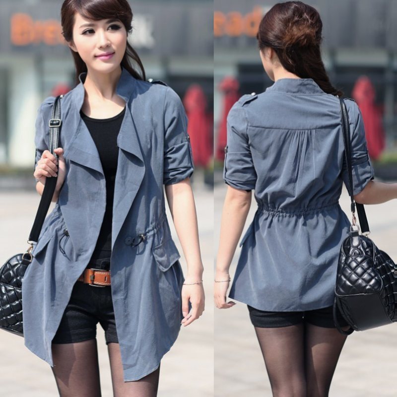 2012 outerwear women's autumn and winter sun protection clothing trench female thin trench long design cardigan