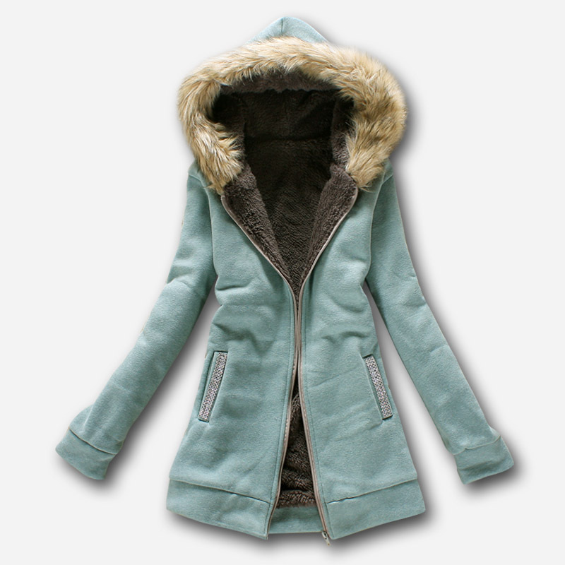 2012 Parka Womens,Berber fleece with a hood thickening wadded jacket outerwear, winter bread zipper cotton-padded jacket