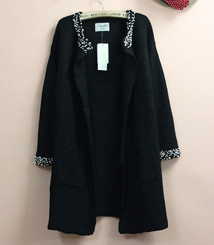 2012 pearl medium-long cardigan sweater outerwear female