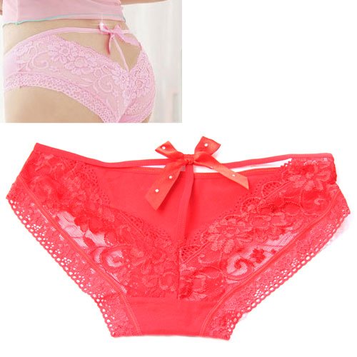 2012 Pierced Butterfly lace sexy underwear princess sexy ladies panties butterfly tie with diamond lace temperament briefs 5pcs