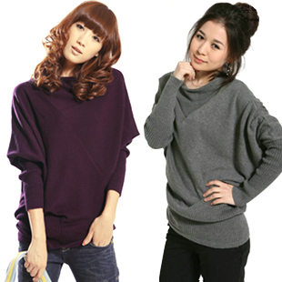 2012 plus size autumn women sweater loose batwing shirt medium-long outerwear female sweater