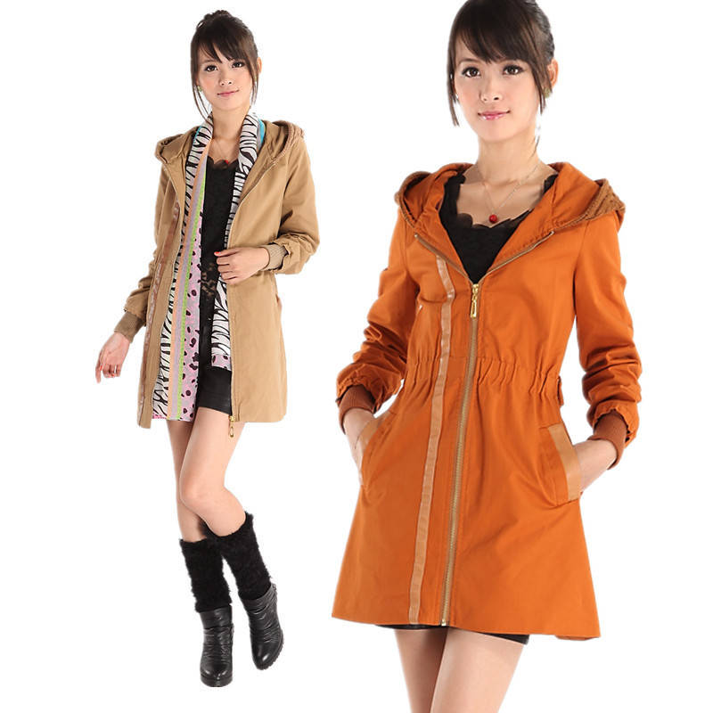 2012 plus size clothing fashion trench female autumn new arrival overcoat spring and autumn long design casual outerwear