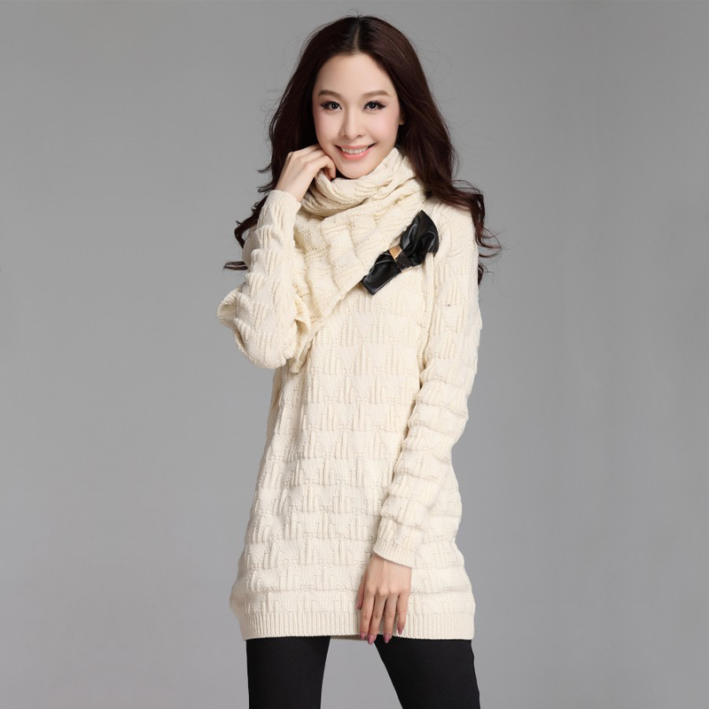 2012 plus size clothing solid color slim hip sweater thickening basic shirt sweater twinset