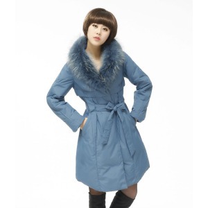 2012 plus size thickening medium-long large fur collar down coat female free shipping