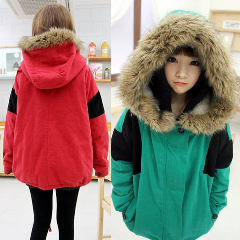 2012 plus size thickening women's wadded  fur collar berber fleece autumn winter thick cotton-padded jacket  outerwear 12122403