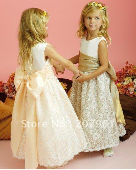 2012 princess flower girl dress Custom-made FF575