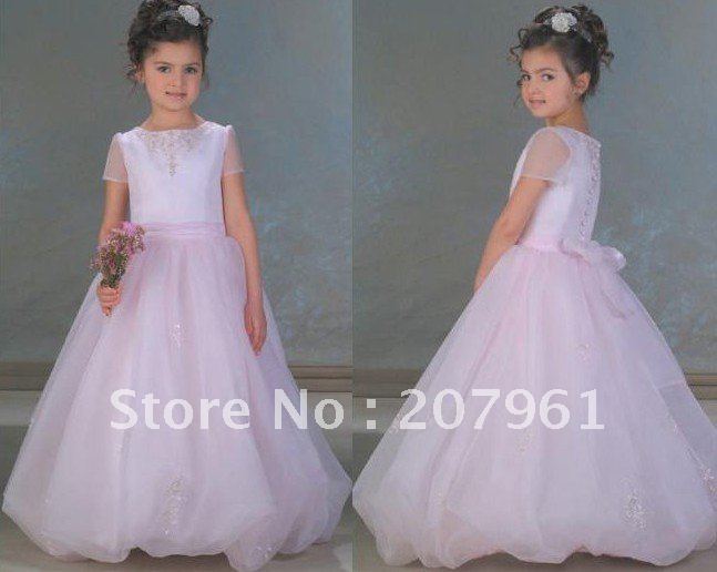 2012 princess flower girl dress Custom-made FF576