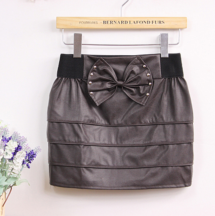 2012 PU short leather skirt bust skirt slim hip skirt slim step skirt a dress 865