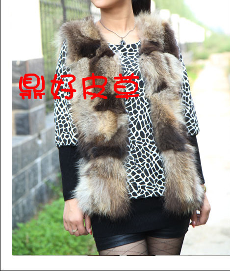 2012 raccoon fur raccoon vest fur coat overcoat fur female