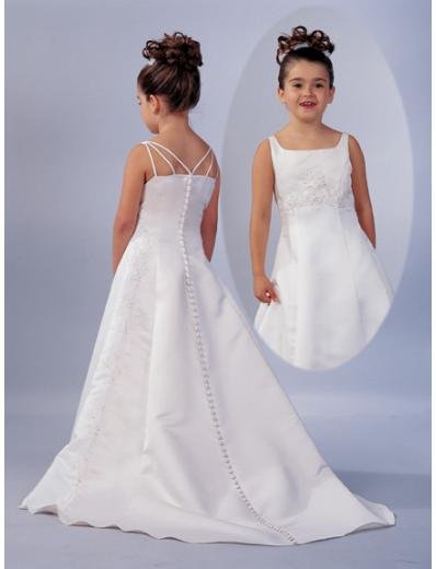 2012 ree shipping hot wholesale and retail A-Line spaghetti strap beading organza princess custom made flower girl dress F0985