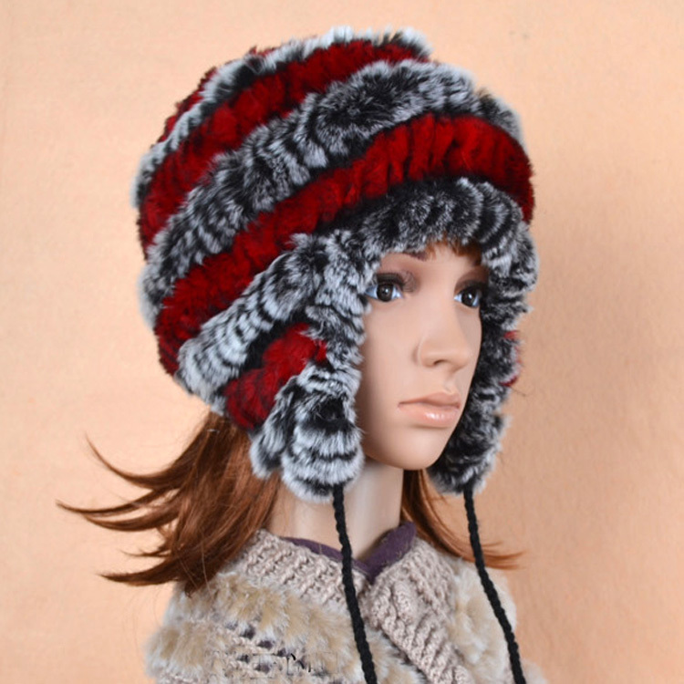2012 rex rabbit hair hat winter ear protector cap fur hat women's thickening warm hat