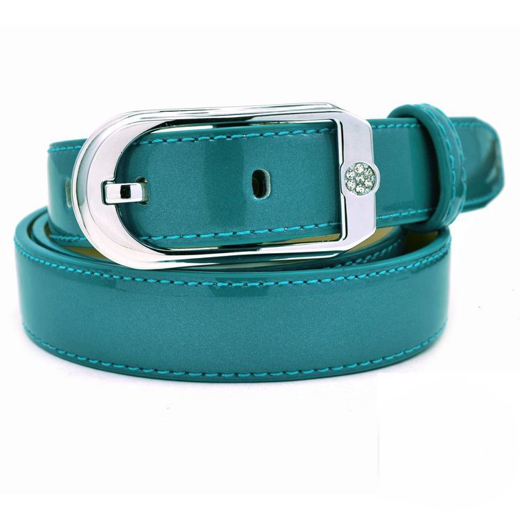 2012 Rhinestone cowhide genuine leather women's strap fashion diamond candy color strap belt female