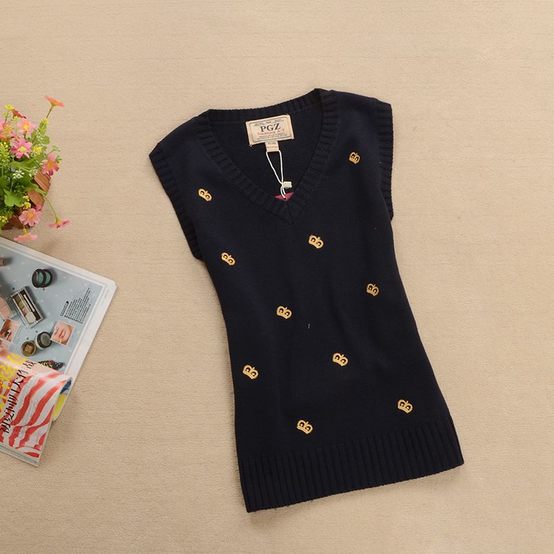 2012 school wear preppy style V-neck pullover sweater vest female