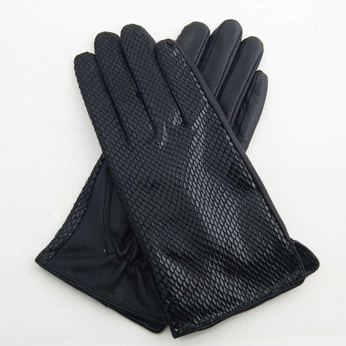 2012 serpentine pattern suede gloves genuine leather gloves Women fashion gloves