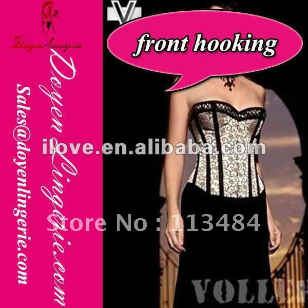 2012 Sexy Black Overbust Bodice Corset Body Shaper