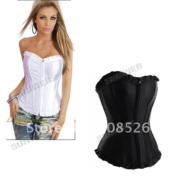 2012 Sexy black White brocade Corset Bustier G-string lingerie wholesales, body lift shaper, sexy underwear Free shipping!! 5145