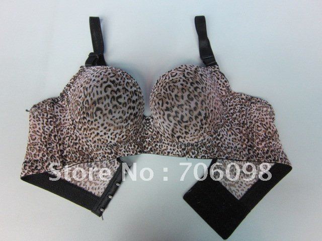 2012 sexy  leopard lady padded Full coverage bra sets underwear women wholesales and retail