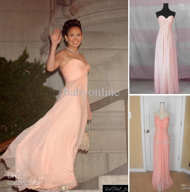 2012 Sexy Strapless Sweetheart Chiffon Bridemsiad Dresses Maid in Manhattan Celebrity Dresses
