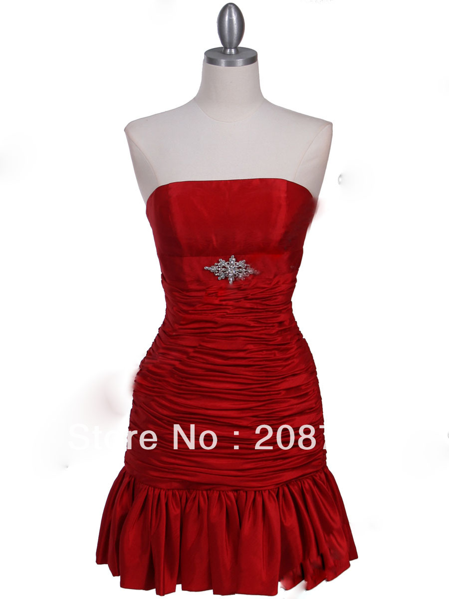2012 Sheath Spaghetti strap Chiffon aken length Fold Bridesmaid Dresses Party Dresses Rhinestone Celebrity Dresses