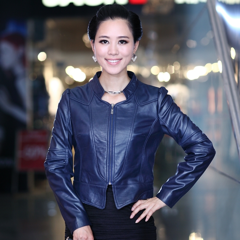 2012 sheepskin genuine leather clothing female short design women's slim small leather clothing outerwear