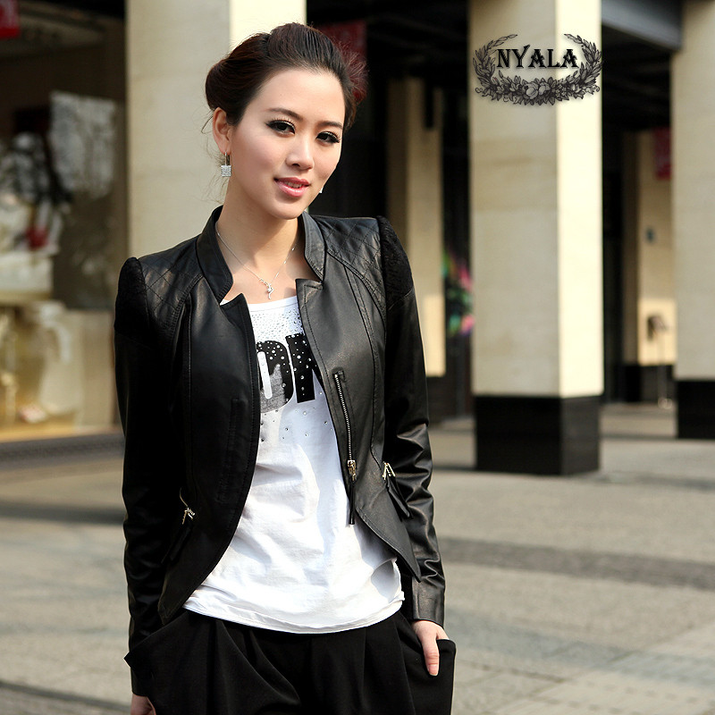 2012 sheepskin genuine leather clothing outerwear female short design r013