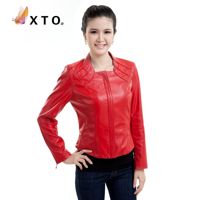 2012 sheepskin leather clothing short design slim women's outerwear free shipping dropshipping