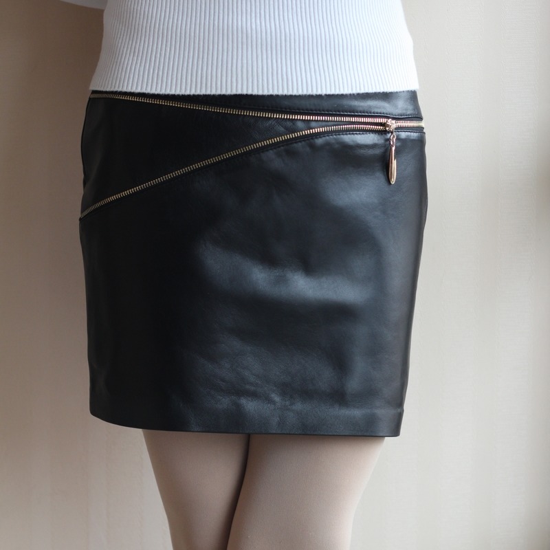 2012 sheepskin short skirt sexy slim hip genuine leather skirt butt-lifting step skirt