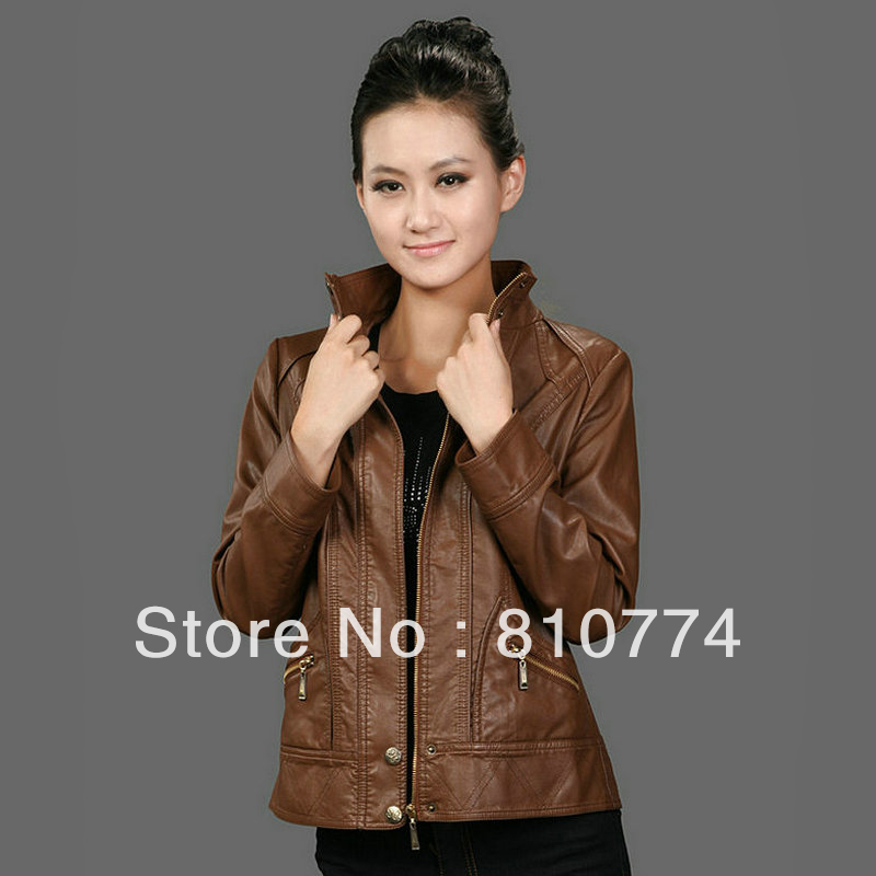 2012 short design leather jacket ,slim outerwear ,genuine leather clothing